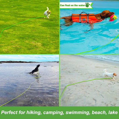 Floating Long Dog Leash, 32Ft Dog Training Leash for Swimming and Lake, Reflective Long Rope Lead with Soft Handle for Outside, Yard, Camping, Hiking and Beach (Green)